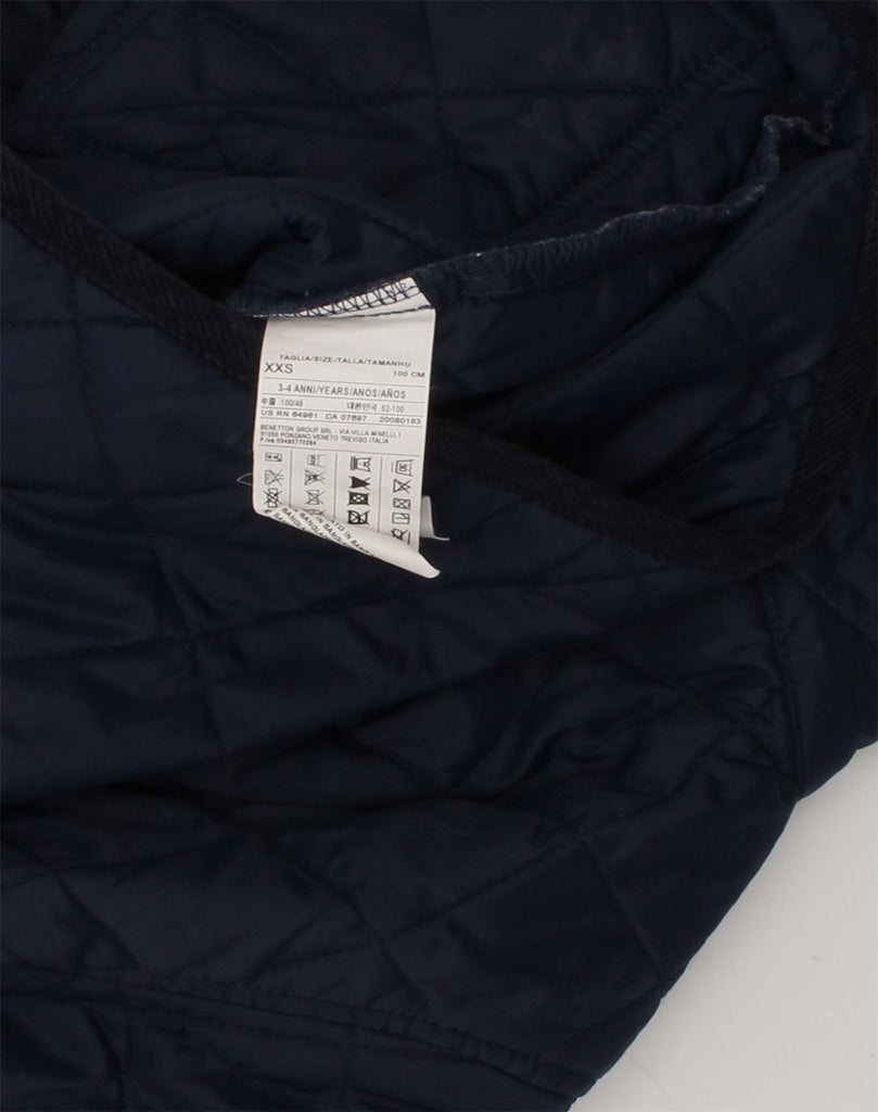 BENETTON Boys Quilted Jacket 3-4 Years 2XS Navy Blue Nylon | Vintage Benetton | Thrift | Second-Hand Benetton | Used Clothing | Messina Hembry 