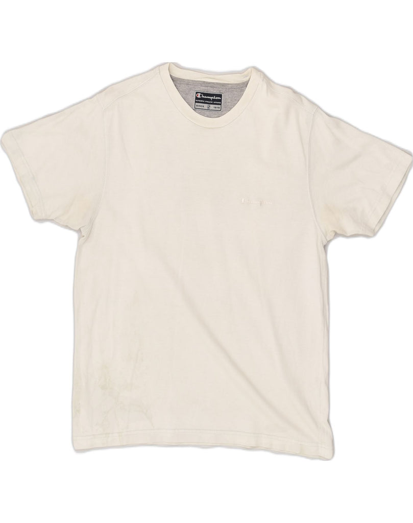 CHAMPION Mens T-Shirt Top Small Off White | Vintage Champion | Thrift | Second-Hand Champion | Used Clothing | Messina Hembry 