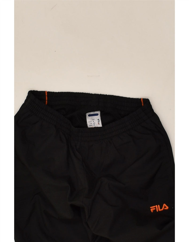 FILA Boys Tracksuit Trousers 9-10 Years Small  Black Polyester | Vintage Fila | Thrift | Second-Hand Fila | Used Clothing | Messina Hembry 