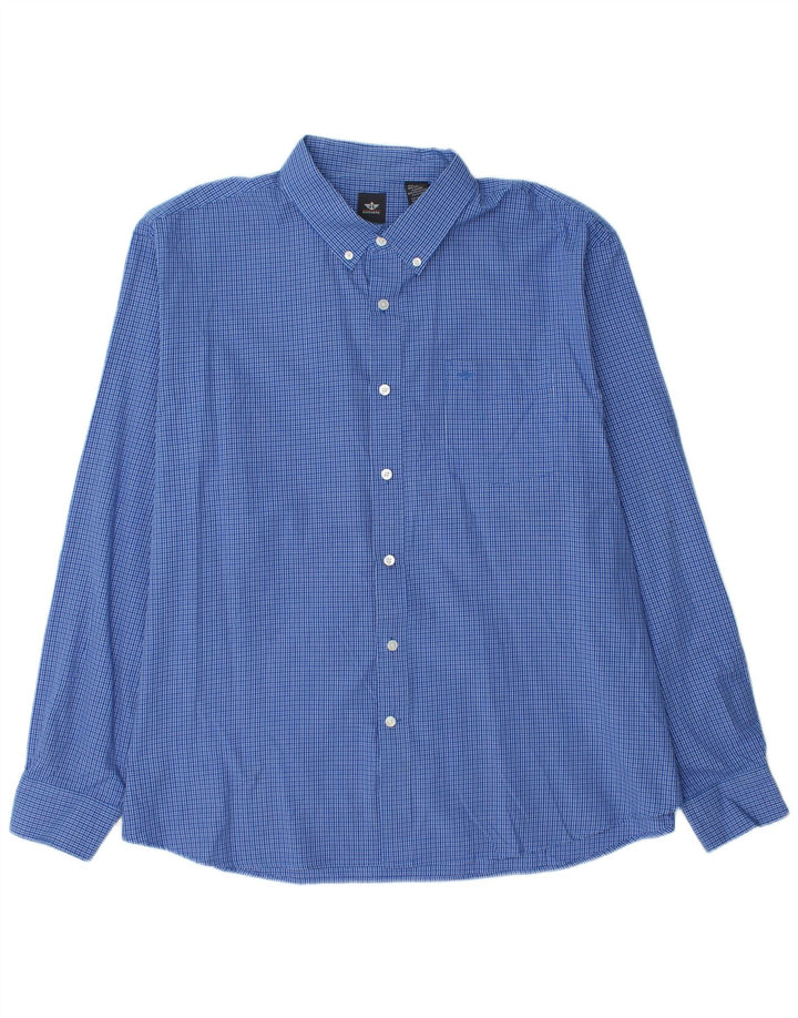 DOCKERS Mens Shirt 2XL Blue Check Cotton