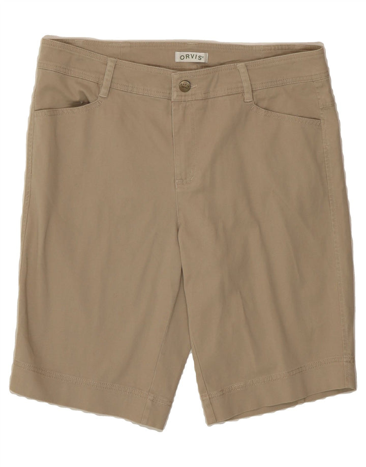 ORVIS Womens Casual Shorts US 12 Large W34  Beige Cotton Vintage Orvis and Second-Hand Orvis from Messina Hembry 