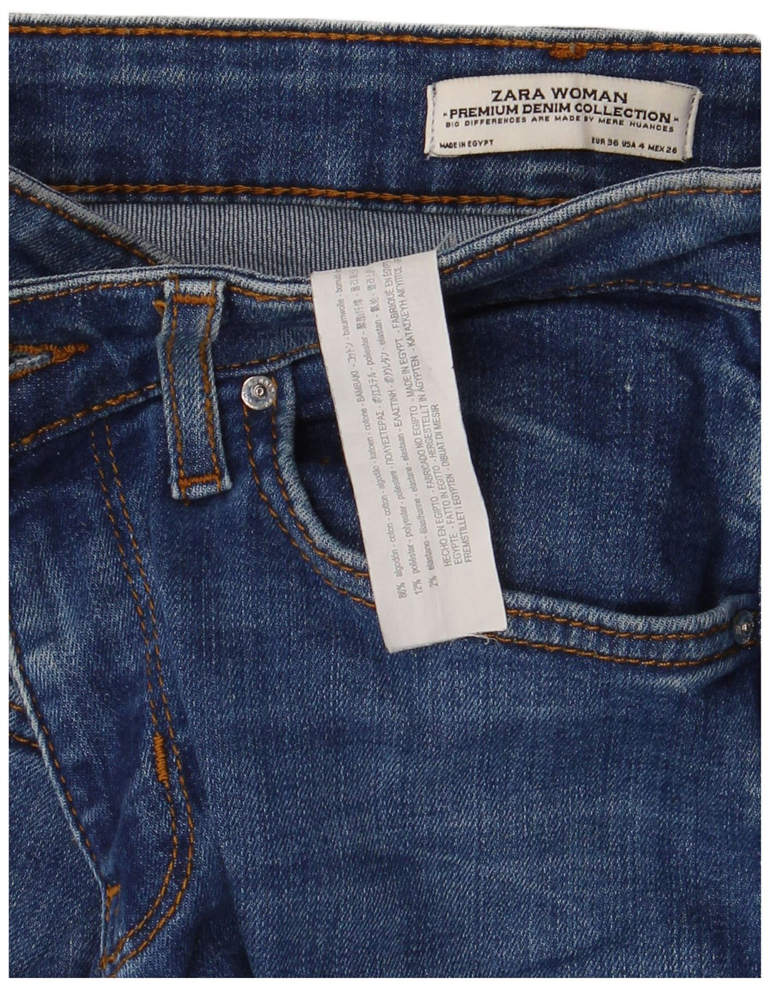 Zara Womens Flared Jeans EU 36 XS W26 L35 Blue Cotton