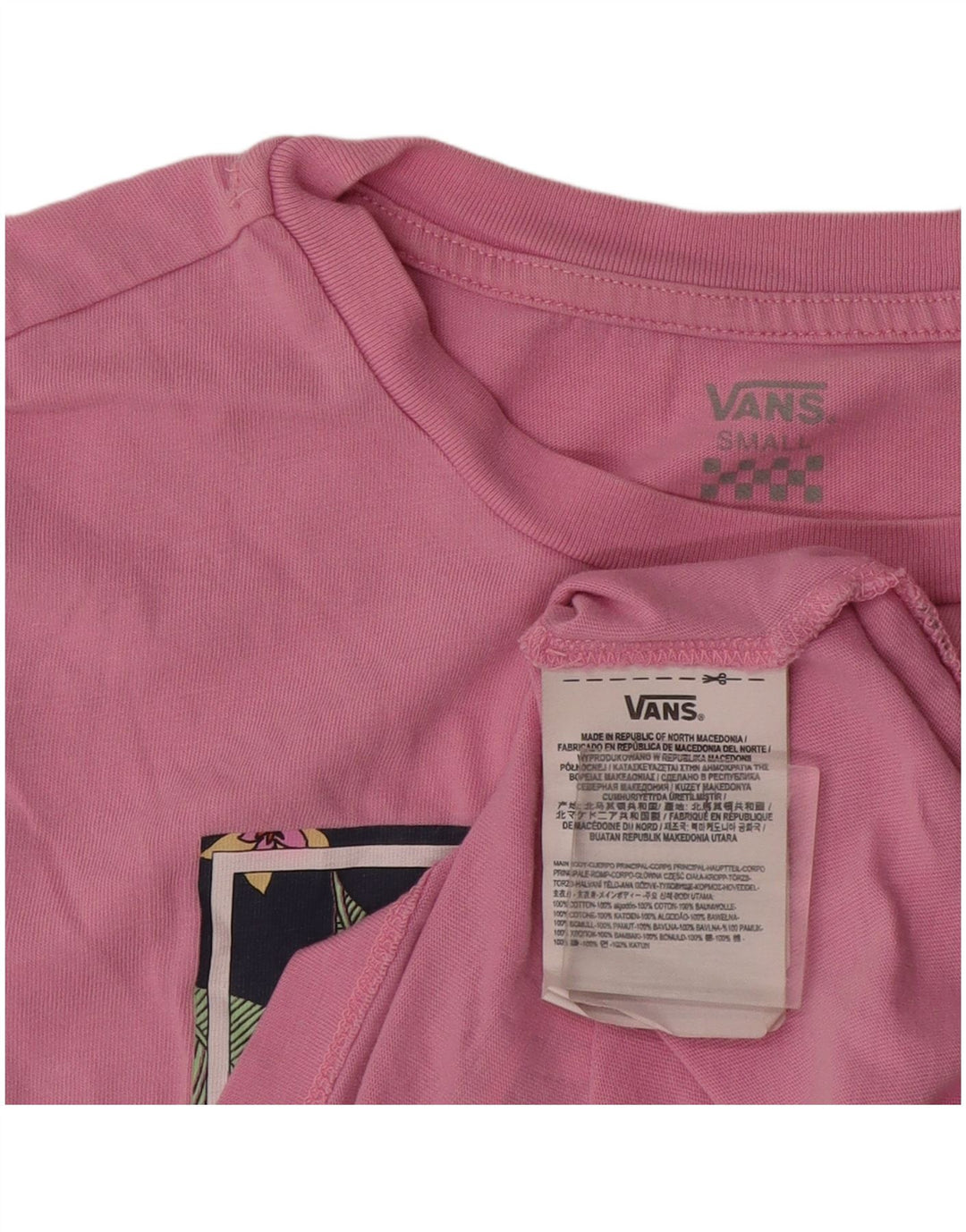 Vans Womens Graphic T-Shirt Top UK 10 Small Pink