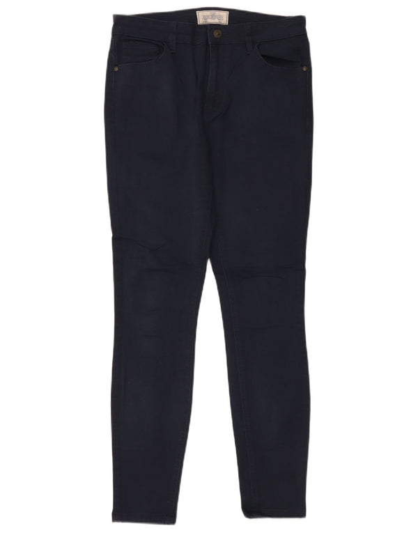 Fat Face Womens Skinny Casual Trousers UK 10 Small W30 L28 Navy Blue Cotton