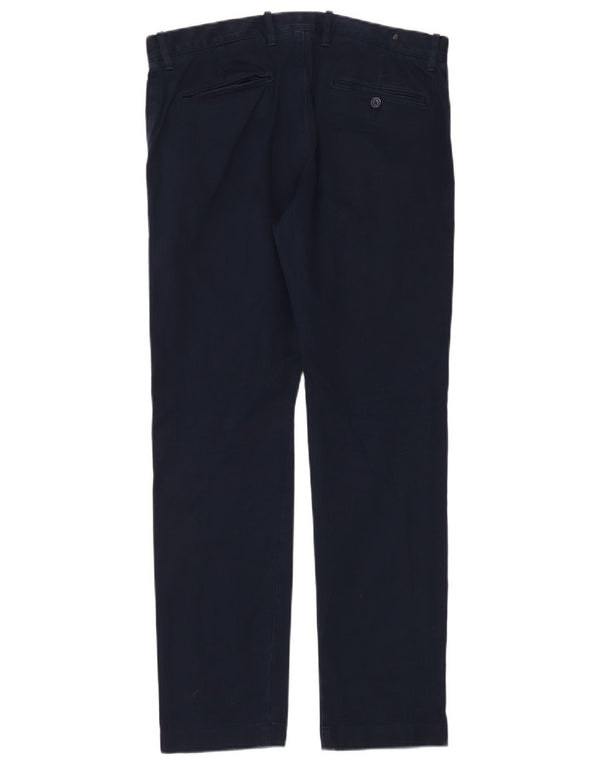 J. Crew Mens Stretch Straight Chino Trousers W32 L30 Navy Blue Cotton