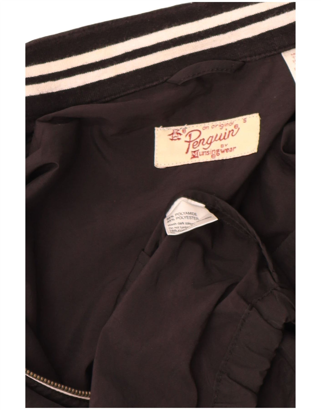 PENGUIN Mens Bomber Jacket UK 36 Small Black Polyamide
