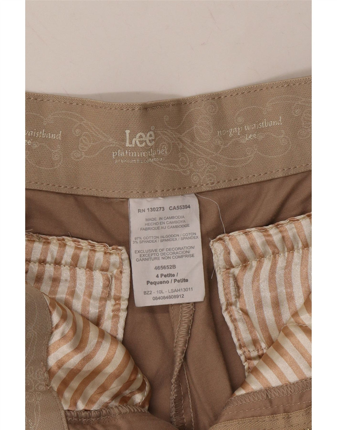 LEE Womens Platinum Label Bootcut Chino Trousers US 4 Small W25 L29 Beige Vintage Lee and Second-Hand Lee from Messina Hembry 