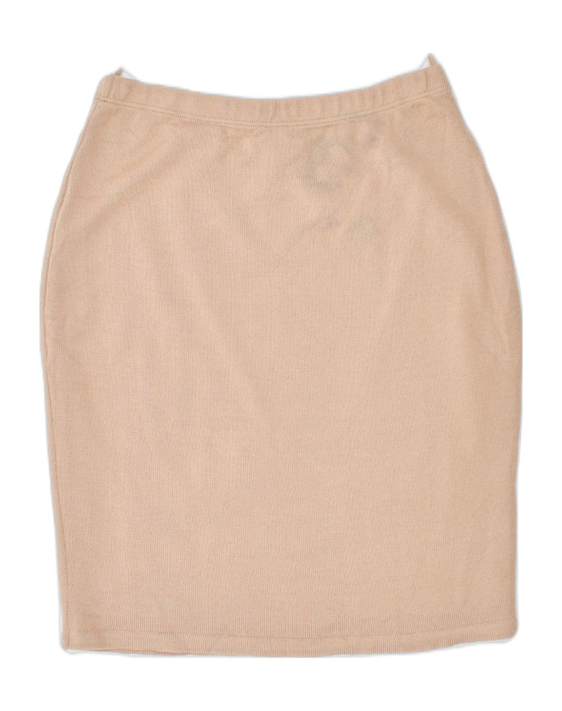 VINTAGE Womens Pencil Skirt EU 44 Large W32 Beige Virgin Wool | Vintage | Thrift | Second-Hand | Used Clothing | Messina Hembry 