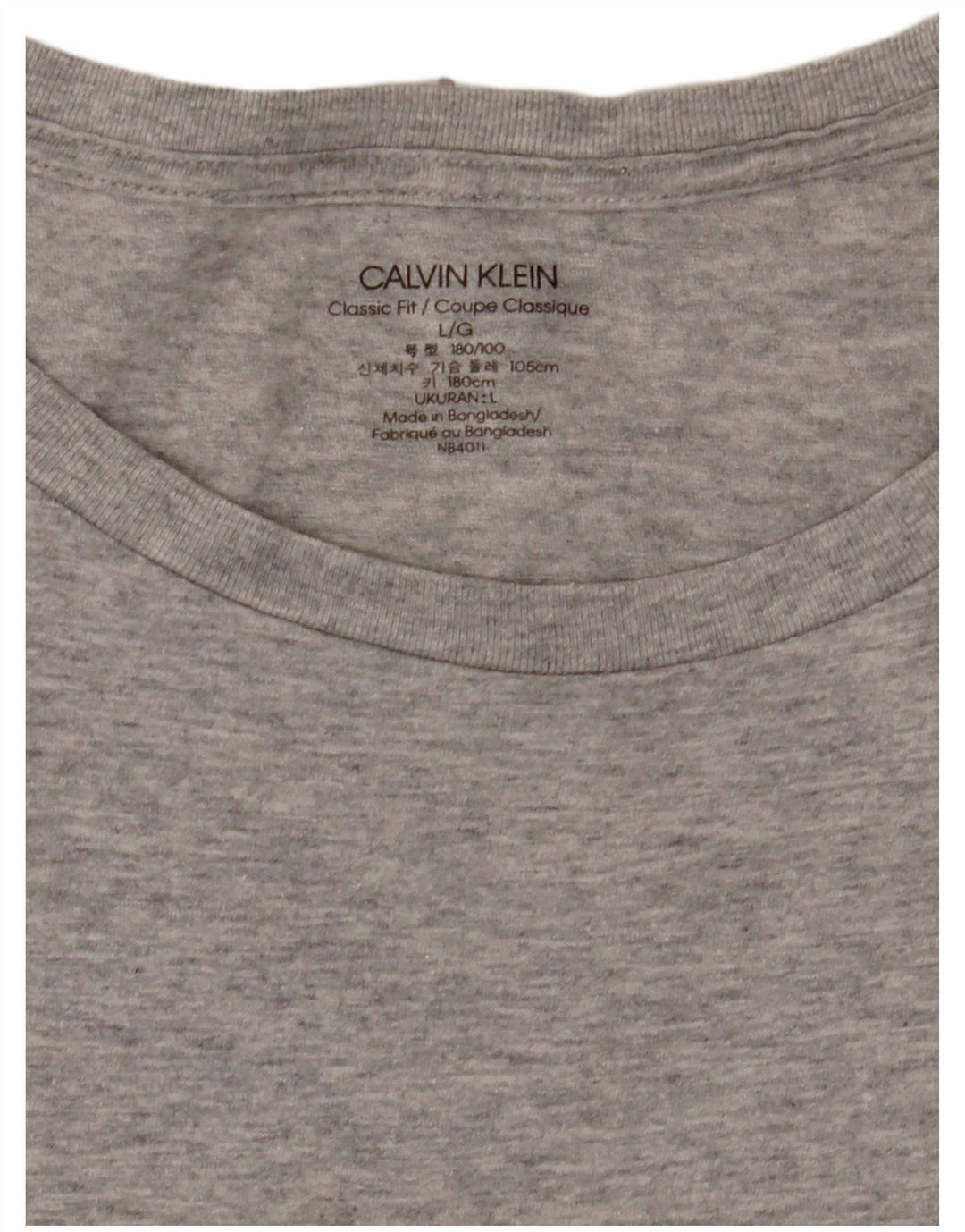 Calvin Klein Mens Classic Fit T-Shirt Top Large Grey Flecked
