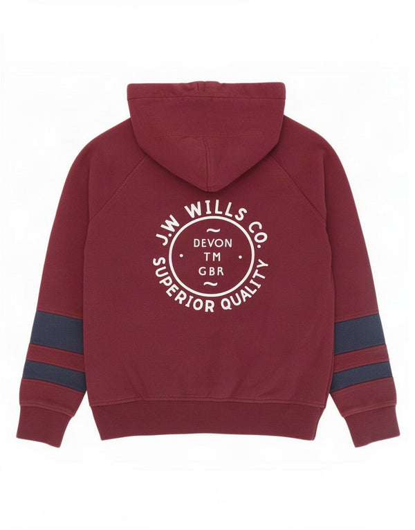 Jack Wills Womens Loose Fit Hoodie Jumper UK 6 XS Burgundy Colourblock