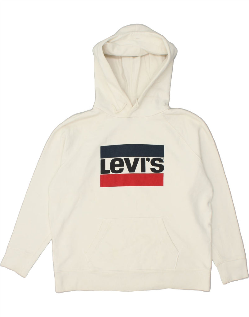 LEVI'S Mens Graphic Hoodie Jumper Large White Cotton | Vintage Levi's | Thrift | Second-Hand Levi's | Used Clothing | Messina Hembry 