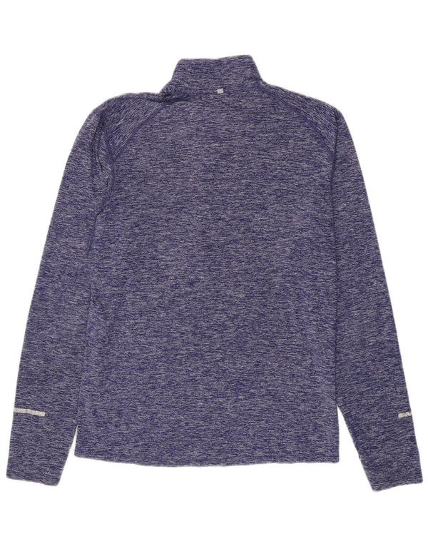 Nike Mens Dri Fit Zip Neck Pullover Tracksuit Top Small Purple Flecked