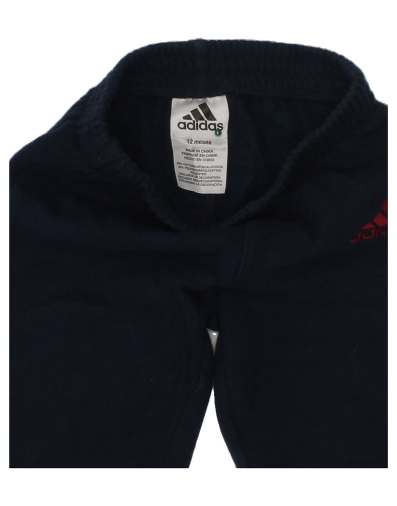 ADIDAS Baby Boys Joggers Tracksuit Trousers 9-12 Months Navy Blue Cotton | Vintage Adidas | Thrift | Second-Hand Adidas | Used Clothing | Messina Hembry 