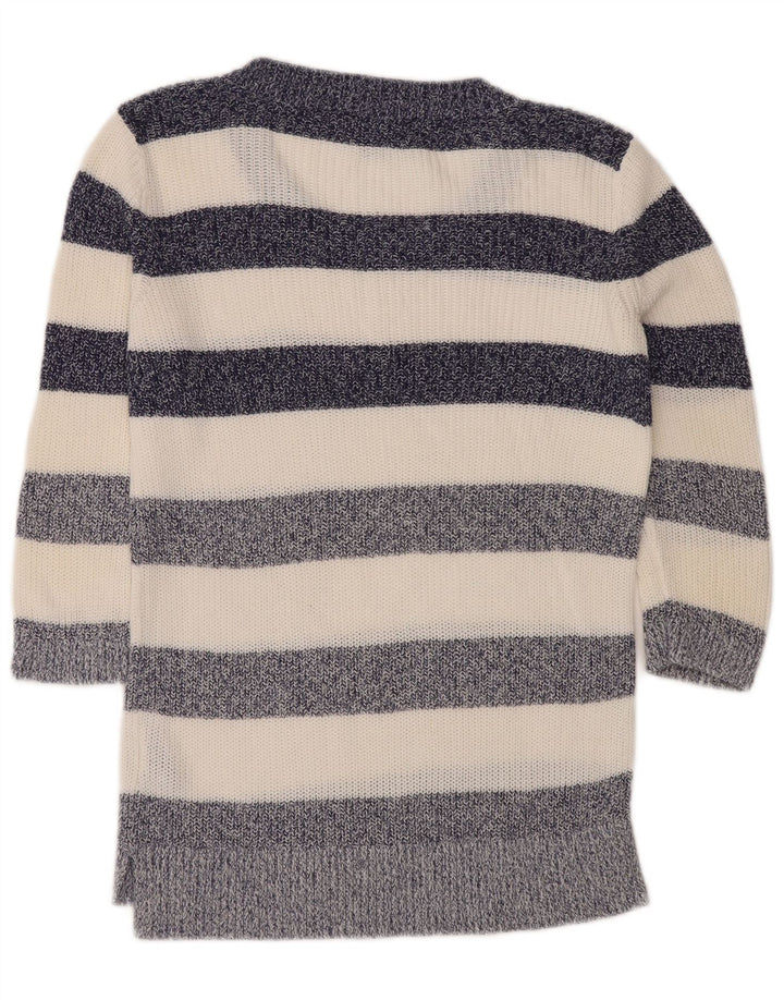 TOMMY HILFIGER Womens Boat Neck Jumper Sweater UK 14 Medium Navy Blue