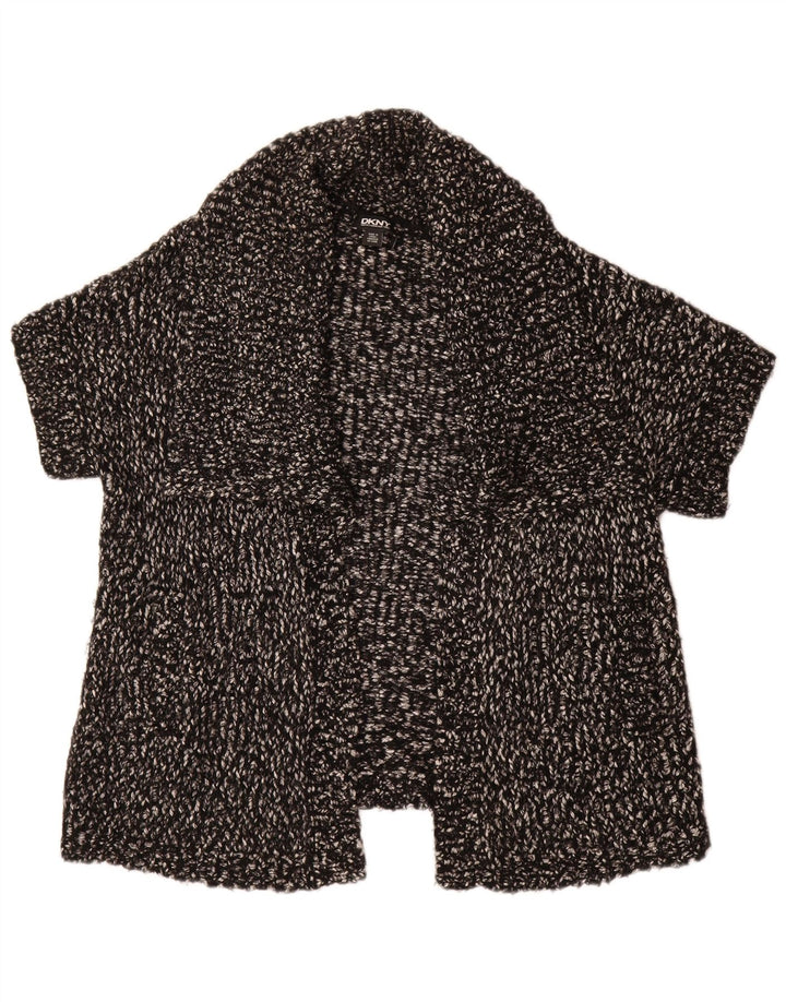 DKNY Womens Oversized Short Sleeve Cardigan Sweater UK 10 Small Black
