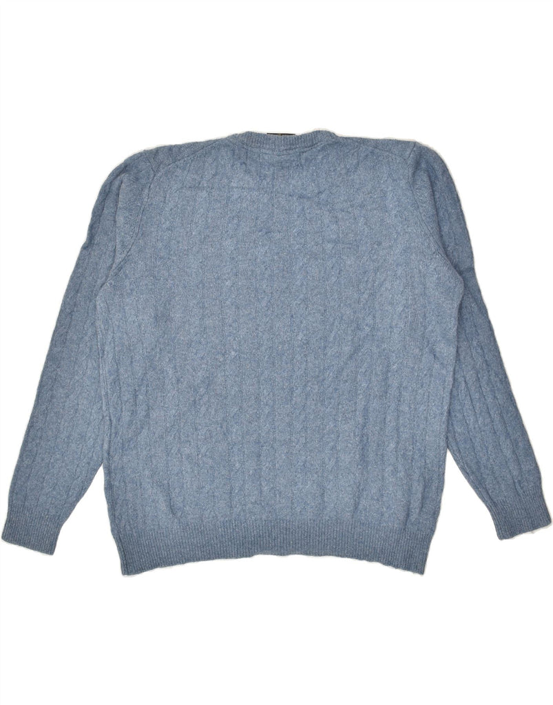 LYLE & SCOTT Mens Crew Neck Jumper Sweater Large Blue Cotton | Vintage Lyle & Scott | Thrift | Second-Hand Lyle & Scott | Used Clothing | Messina Hembry 