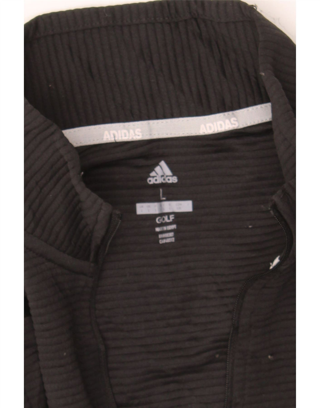ADIDAS Womens Golf Tracksuit Top Jacket UK 16 Large Black Striped Vintage Adidas and Second-Hand Adidas from Messina Hembry 