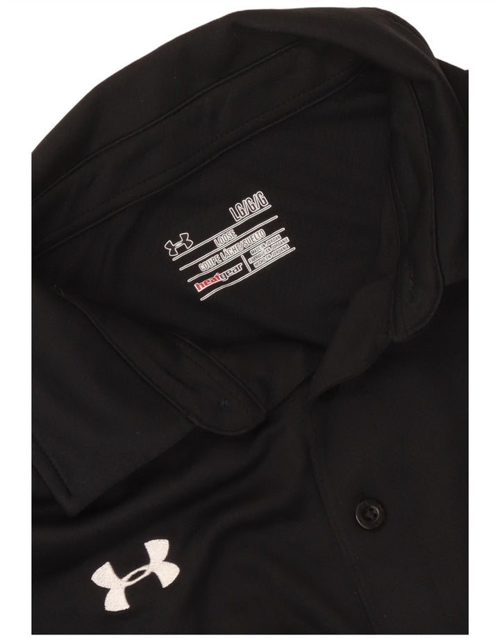 UNDER ARMOUR Mens Heat Gear Polo Shirt Large Black