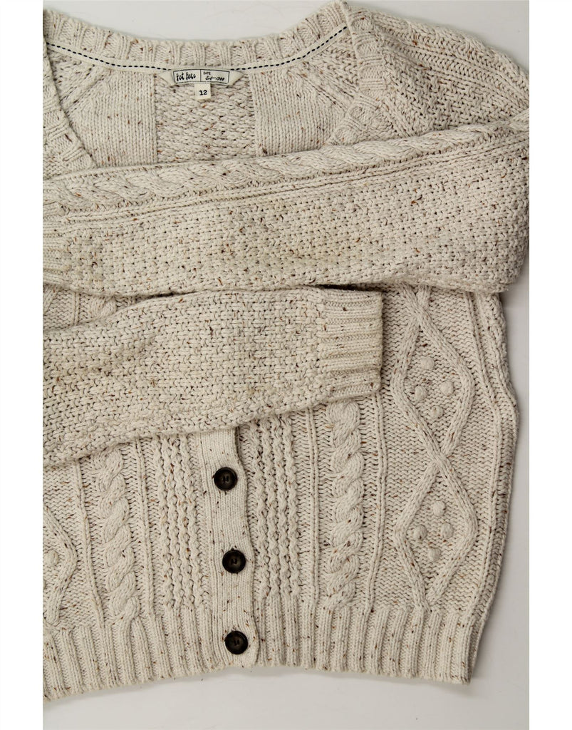 FAT FACE Womens Cardigan Sweater UK 12 Medium Grey Cotton Vintage Fat Face and Second-Hand Fat Face from Messina Hembry 