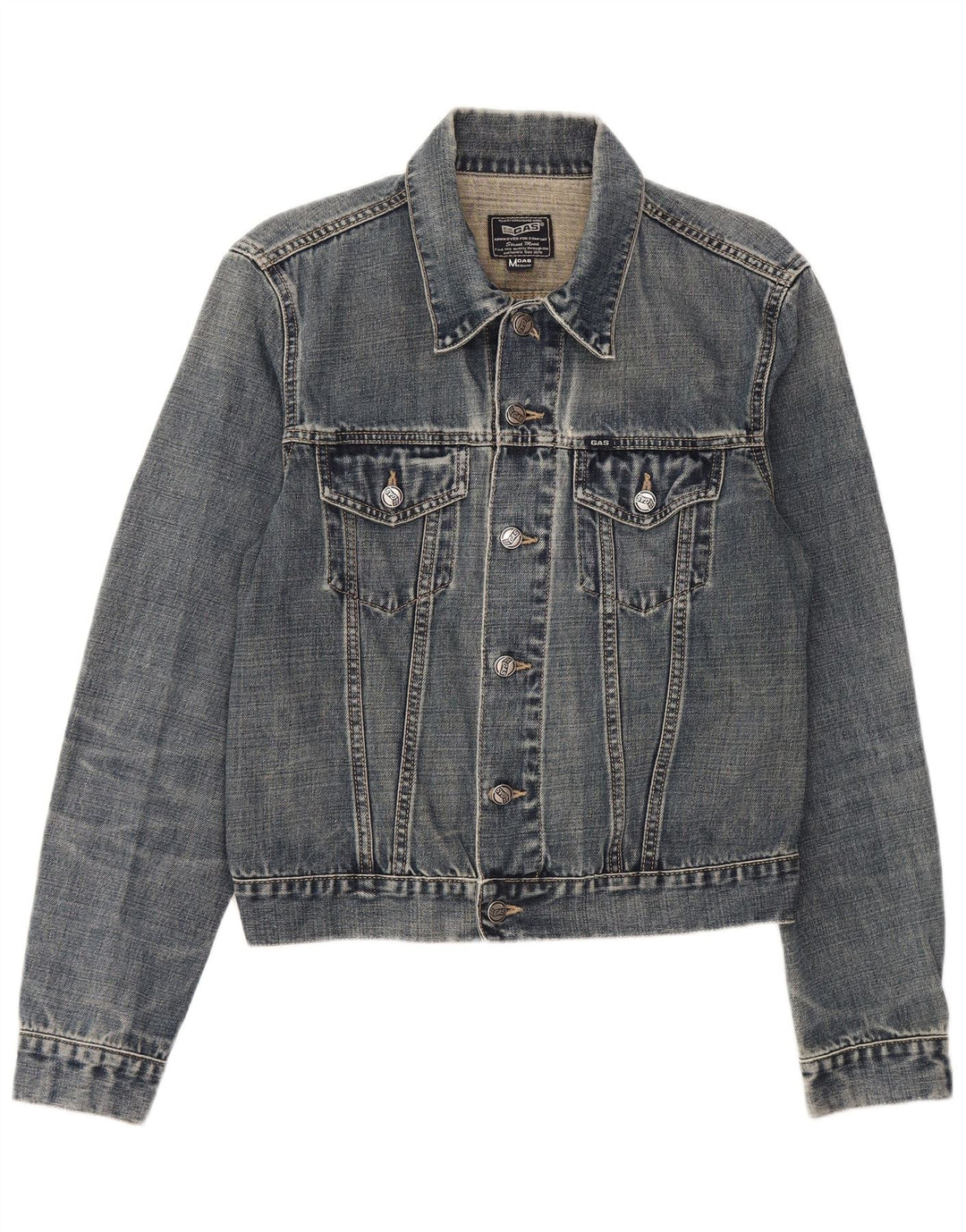 Gas Womens Denim Jacket UK 14 Medium Blue