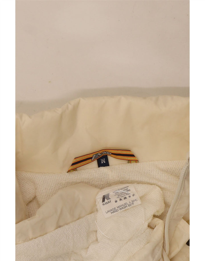K-Way Mens Hooded Rain Jacket UK 38 Medium White Polyamide