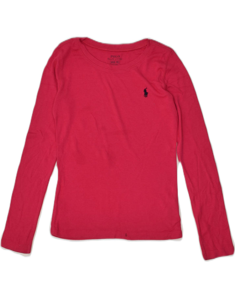 POLO RALPH LAUREN Girls Top Long Sleeve 8-9 Years Medium  Pink Cotton | Vintage Polo Ralph Lauren | Thrift | Second-Hand Polo Ralph Lauren | Used Clothing | Messina Hembry 