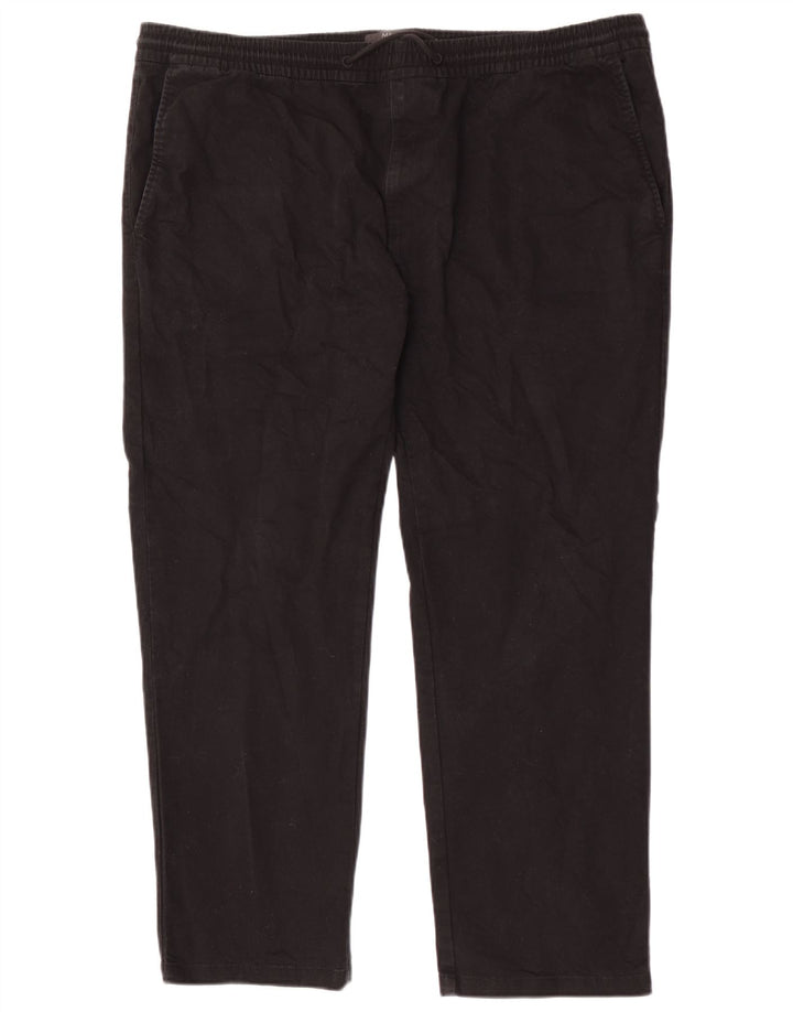 Marks & Spencer Mens Straight Trousers W42 L29 Black Cotton