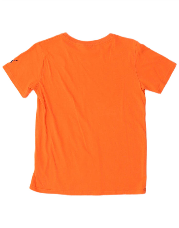 PUMA Boys Graphic T-Shirt Top 13-14 Years Orange Cotton