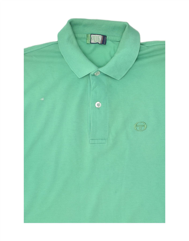 SERGIO TACCHINI Mens Polo Shirt IT 46 Small Green Cotton | Vintage Sergio Tacchini | Thrift | Second-Hand Sergio Tacchini | Used Clothing | Messina Hembry 