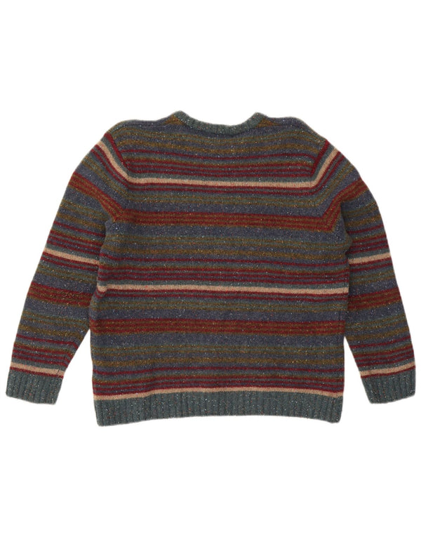 Paco Womens Crew Neck Jumper Sweater UK 16 Large Multicoloured Striped Wool