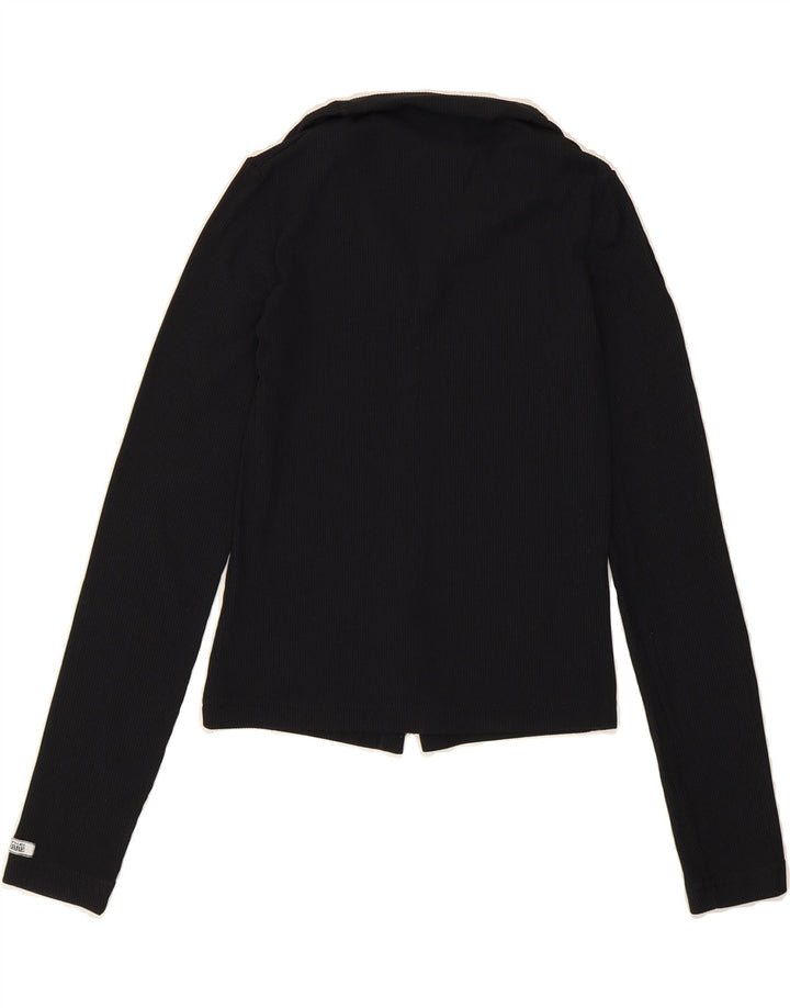 GIANFRANCO FERRE Womens Crop Top Long Sleeve IT 40 Small Black Polyamide Vintage Gianfranco Ferre and Second-Hand Gianfranco Ferre from Messina Hembry 