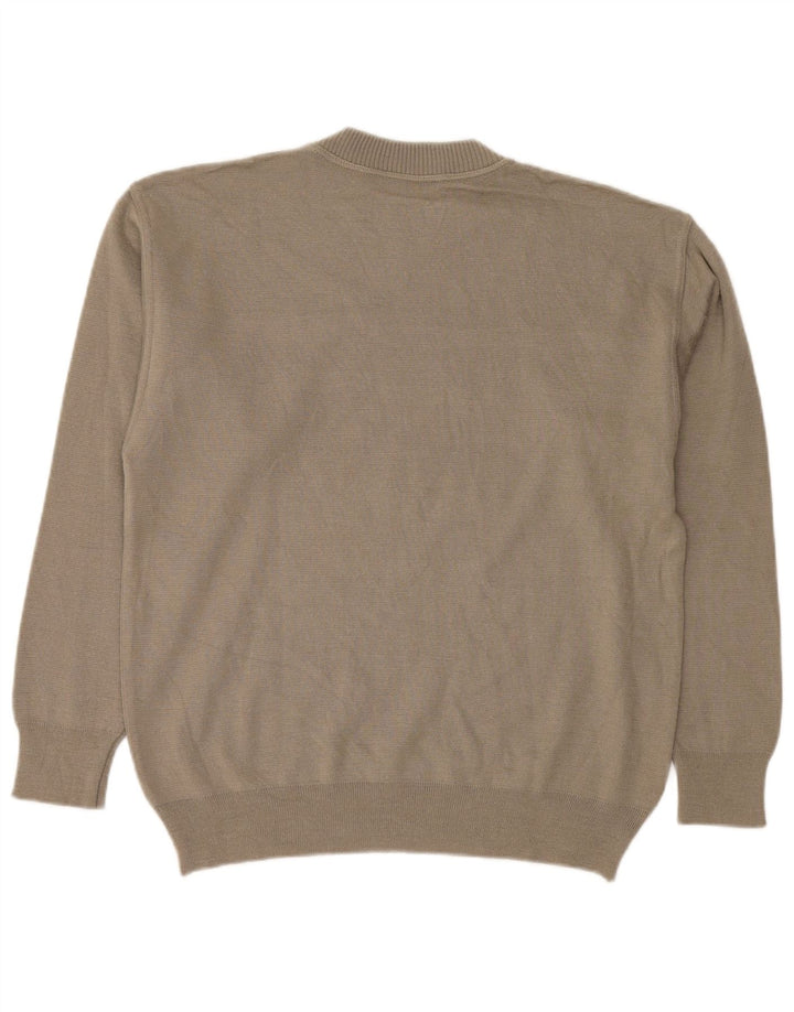 Malagrida Mens Graphic Crew Neck Jumper Sweater Medium Beige