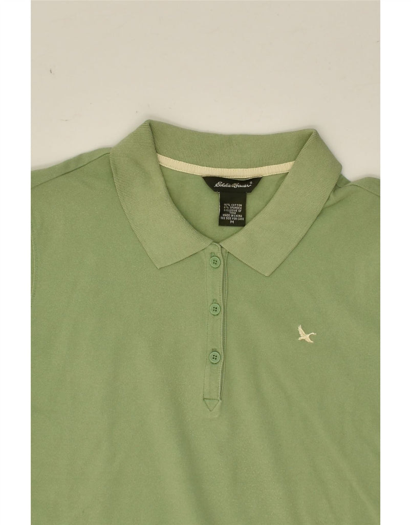 EDDIE BAUER Womens Polo Shirt UK 12 Medium Green Cotton | Vintage Eddie Bauer | Thrift | Second-Hand Eddie Bauer | Used Clothing | Messina Hembry 