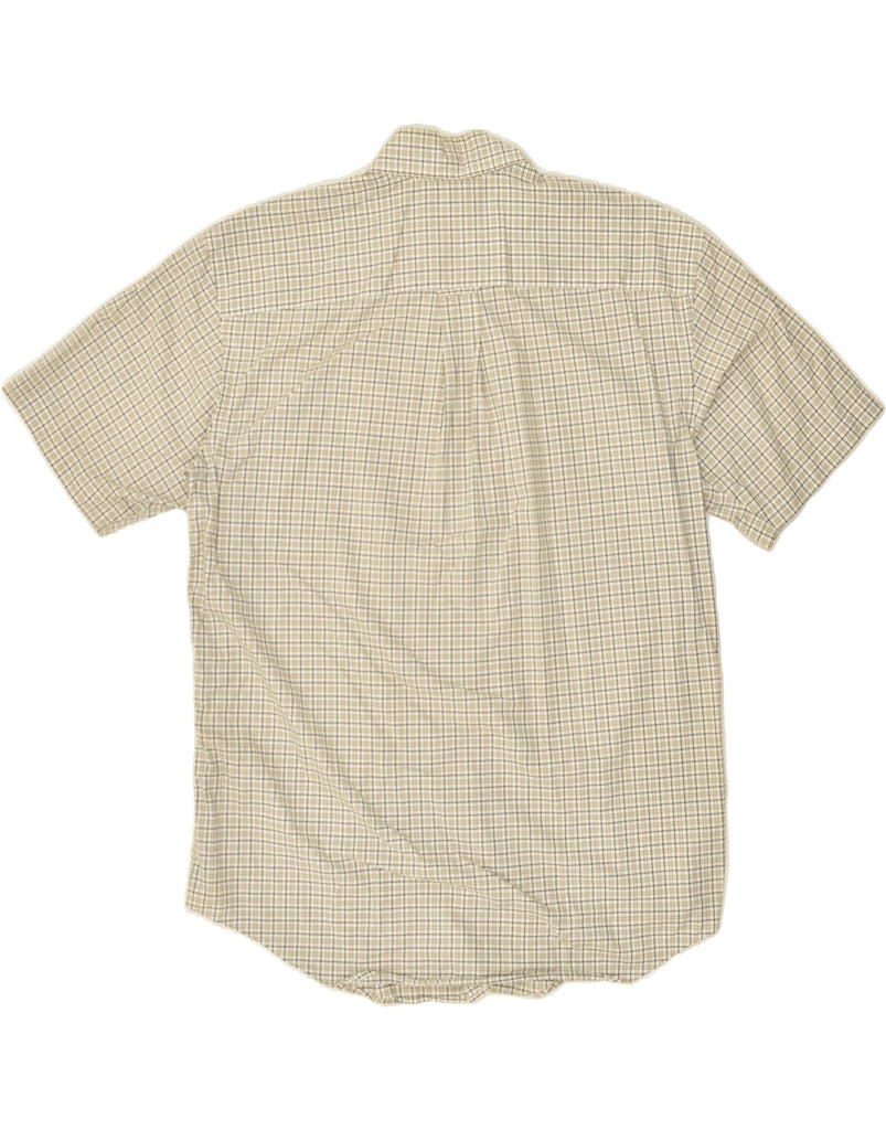 NAUTICA Mens Short Sleeve Shirt Medium Beige Check Cotton Vintage Nautica and Second-Hand Nautica from Messina Hembry 