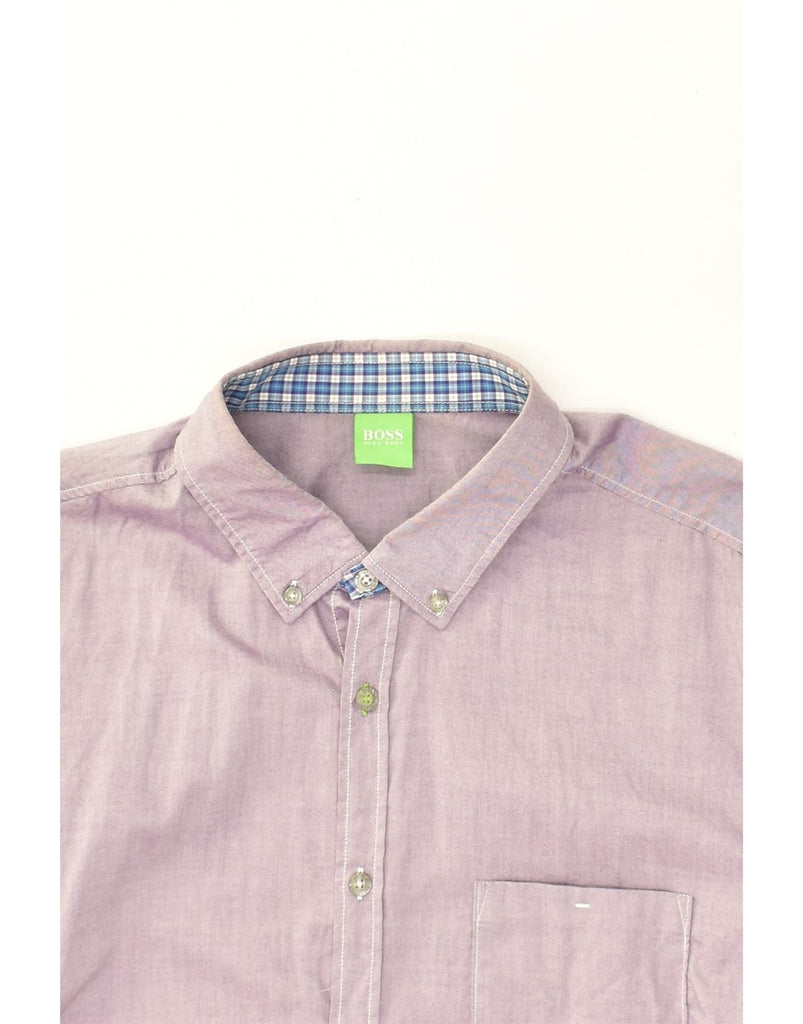 HUGO BOSS Mens Shirt XL Pink Cotton | Vintage Hugo Boss | Thrift | Second-Hand Hugo Boss | Used Clothing | Messina Hembry 