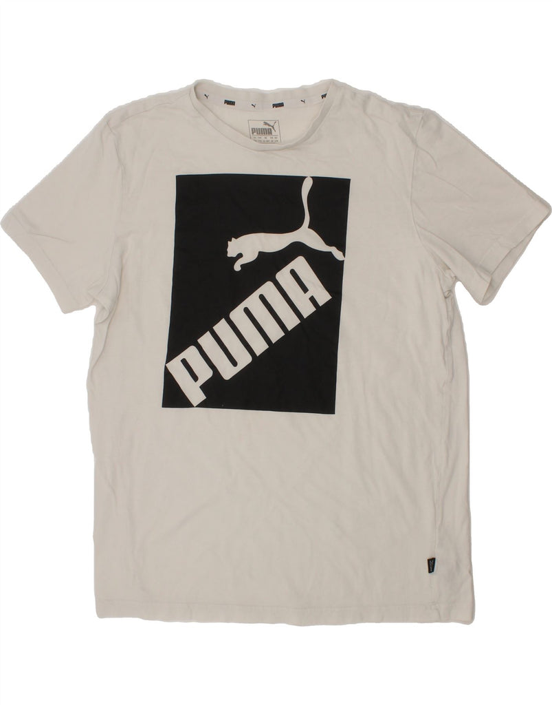 PUMA Boys Graphic T-Shirt Top 15-16 Years White Cotton Vintage Puma and Second-Hand Puma from Messina Hembry 
