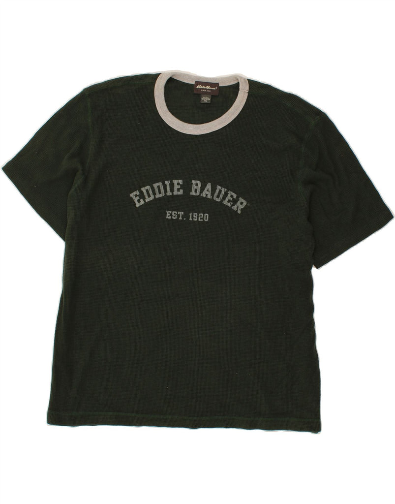 EDDIE BAUER Mens Graphic T-Shirt Top 2XL Green Cotton Vintage Eddie Bauer and Second-Hand Eddie Bauer from Messina Hembry 