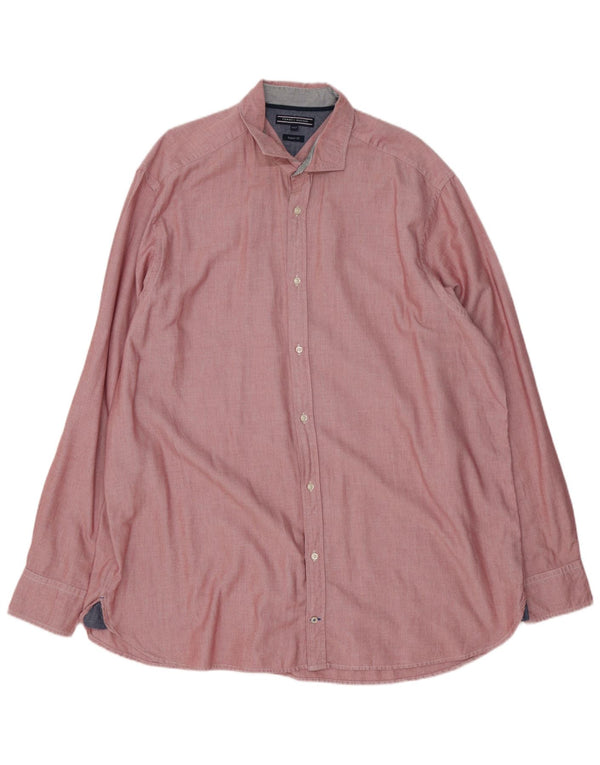 Tommy Hilfiger Mens Tall Regular Fit Shirt 3XL Red Cotton