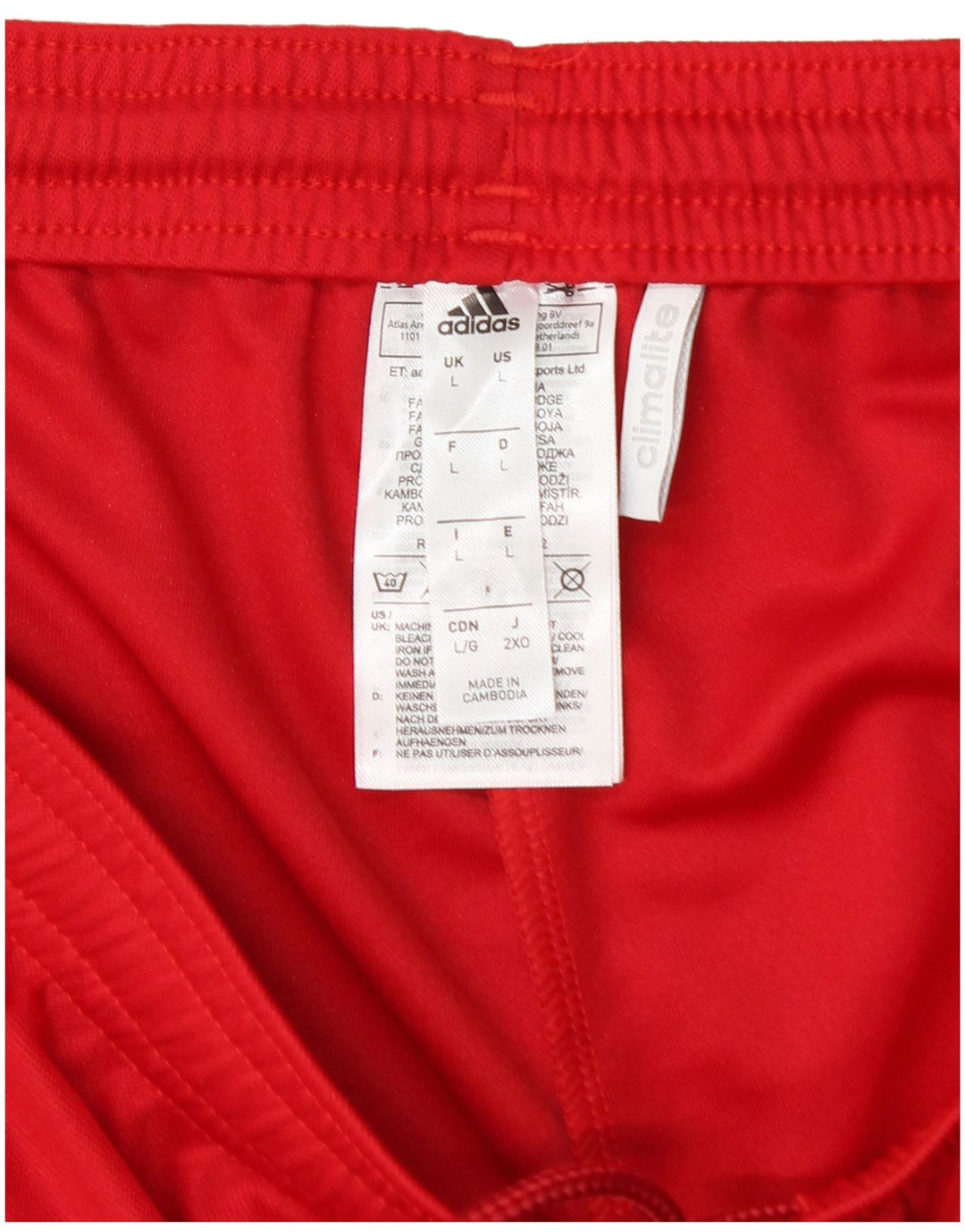 Adidas Mens Climalite Sport Shorts Large  Red Polyester