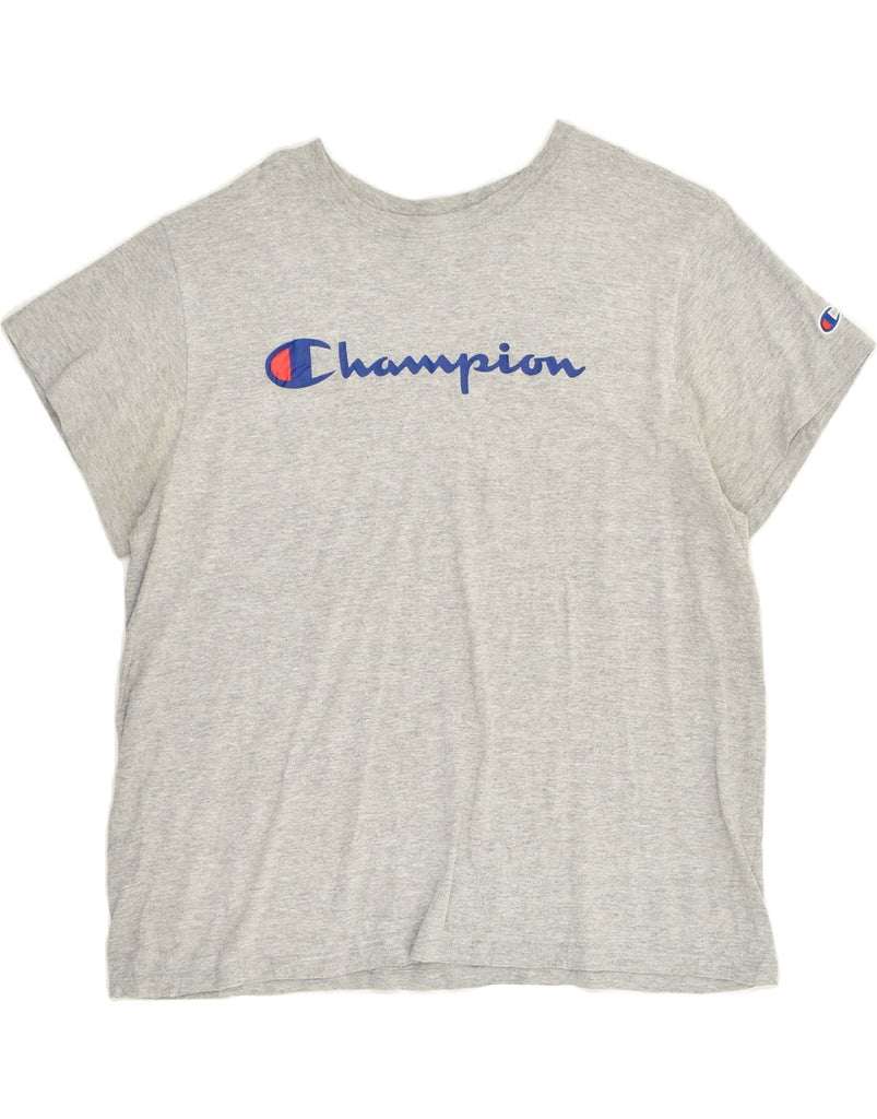 CHAMPION Womens Graphic T-Shirt Top UK 18 XL Grey Cotton | Vintage Champion | Thrift | Second-Hand Champion | Used Clothing | Messina Hembry 