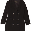 Massimo Dutti Womens Double Breasted Coat EU 38 Small Navy Blue