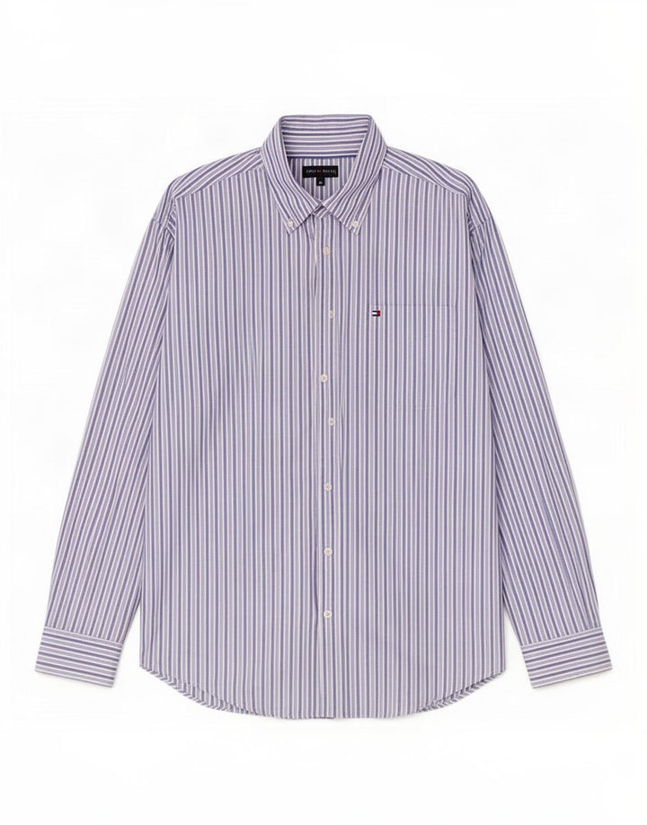 Tommy Hilfiger Mens Shirt Medium Blue Pinstripe