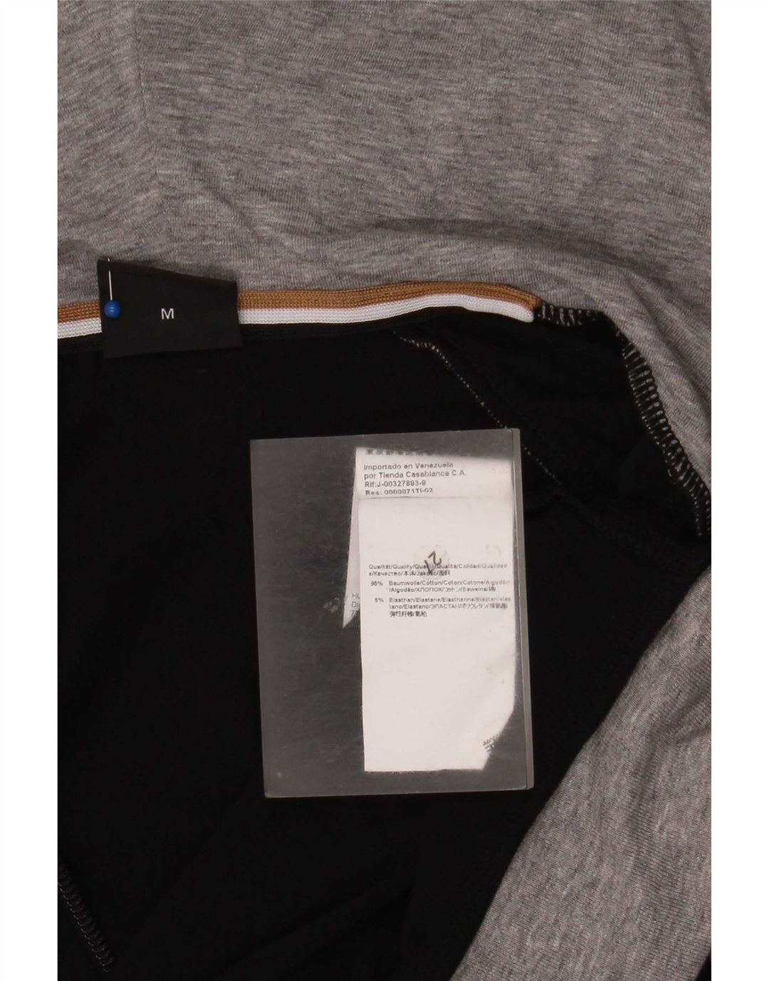 Hugo Boss Mens Zip Hoodie Sweater Medium Black Colourblock Cotton