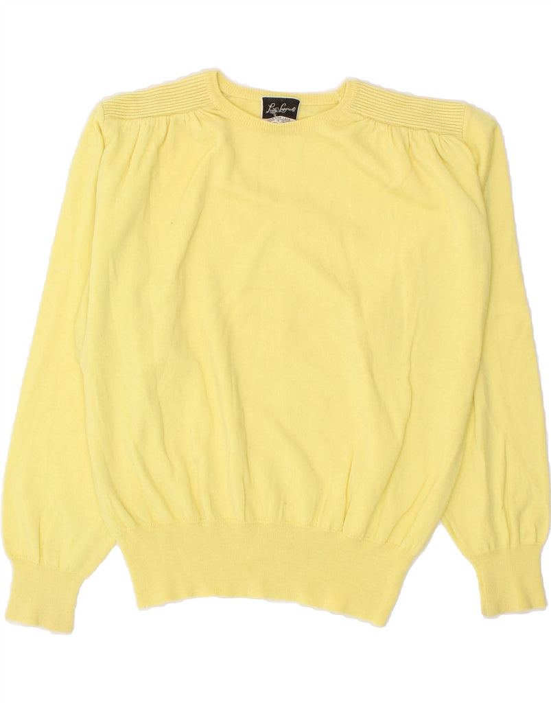 LUISA SPAGNOLI Womens Crew Neck Jumper Sweater UK 14 Medium Yellow Wool Vintage Luisa Spagnoli and Second-Hand Luisa Spagnoli from Messina Hembry 