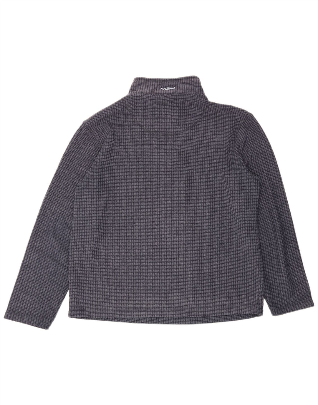 Weird Fish Mens Zip Neck Fleece Jumper Large Navy Blue Polyester