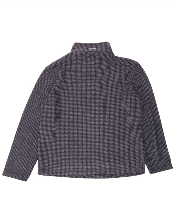 Weird Fish Mens Zip Neck Fleece Jumper Large Navy Blue Polyester