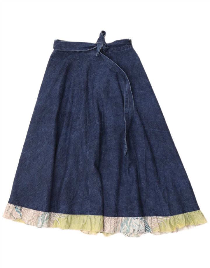 Fiorucci Womens Wrap Denim Skirt W22 2XS Blue Colourblock