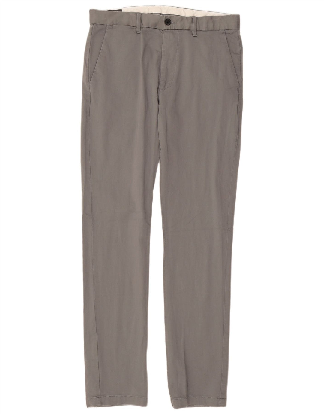 MARKS & SPENCER Mens Autograph Slim Chino Trousers W32 L33 Grey Cotton