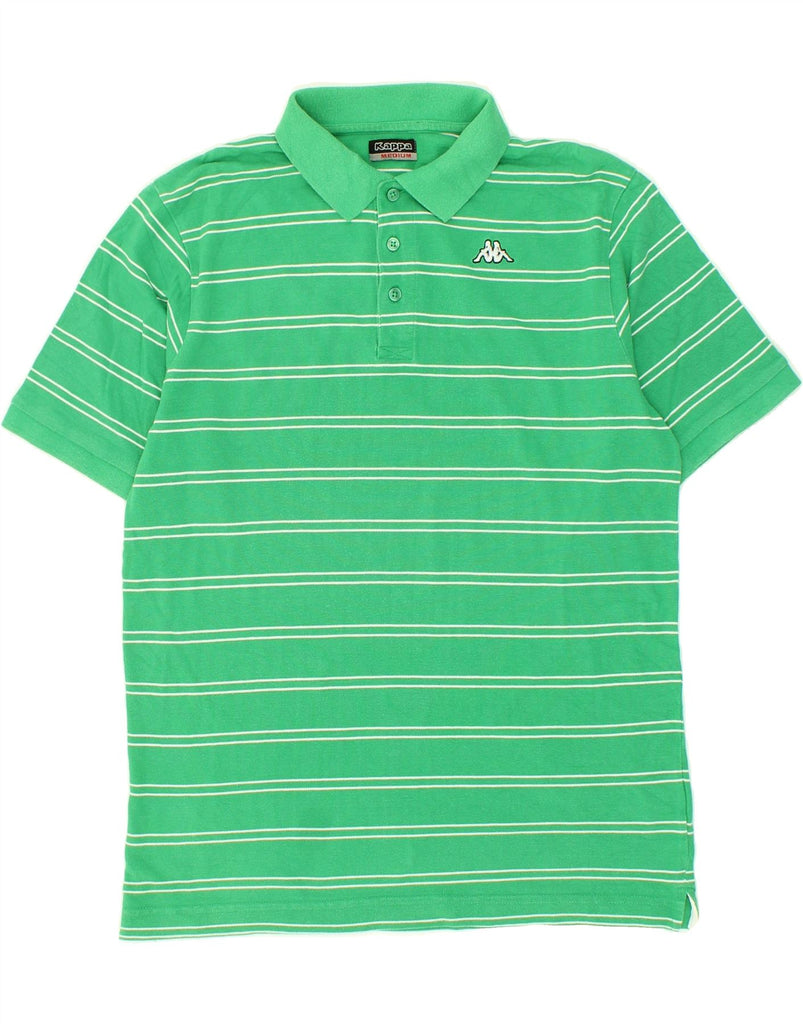 KAPPA Mens Polo Shirt Medium Green Striped Cotton | Vintage Kappa | Thrift | Second-Hand Kappa | Used Clothing | Messina Hembry 