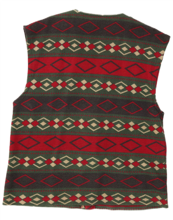 Vintage Mens Waistcoat Large Multicoloured Geometric Cotton